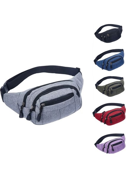 Mor Kalça Göbek Spor Serseri Yeni Tuval Üç Katmanlı Fermuarlı Göğüs Kemeri Çantası Erkekler Kadınlar Için Bel Çantası Erkek Kadın Fanny Paketi (Yurt Dışından) modelleri