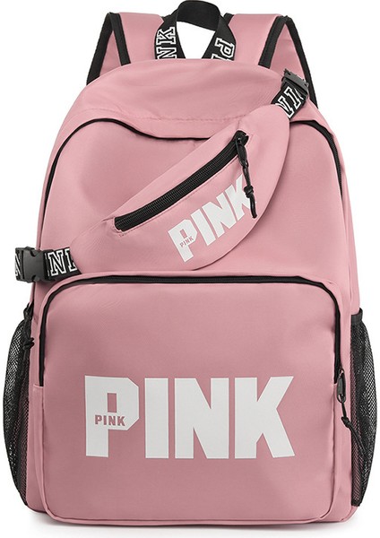 Siyah Yeni Rahat Unisex Sırt Çantası Çok Fonksiyonlu Su Geçirmez Oxford Schoolbag Göğüs Çanta Seti Schoolbag Sırt Çantası (Yurt Dışından) modelleri