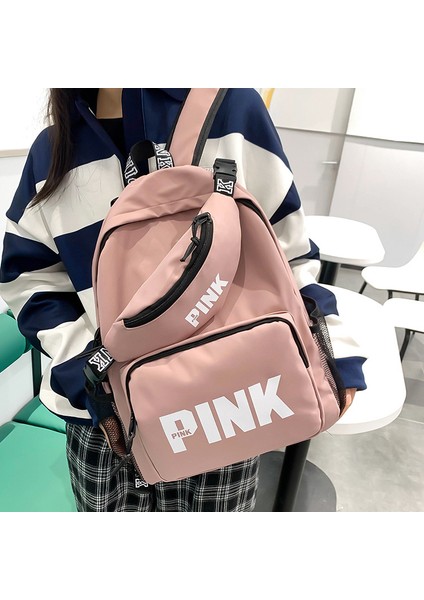 Siyah Yeni Rahat Unisex Sırt Çantası Çok Fonksiyonlu Su Geçirmez Oxford Schoolbag Göğüs Çanta Seti Schoolbag Sırt Çantası (Yurt Dışından) indirimleri