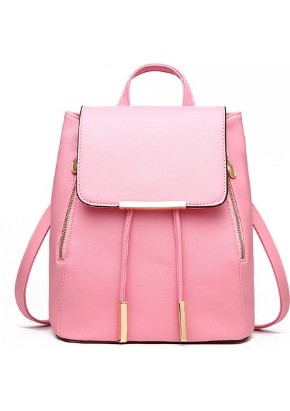 Pembe 2024 Yeni Tasarımcı Kore Moda Eğlence Kadın Çantası Pu Deri Pop Çanta El Çantası Kadın Sırt Çantaları (Yurt Dışından)