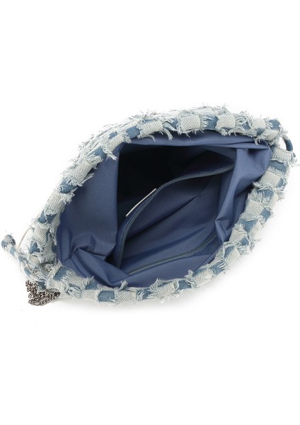 Denim Mavi Yeni Rahat Moda Denim Zincir Sling Sırt Çantası Kadınlar Için Tasarım Trendi Kızlar Yüksek Kalite Büyük Kapasiteli Kova Omuz Çantası (Yurt Dışından) fırsatları