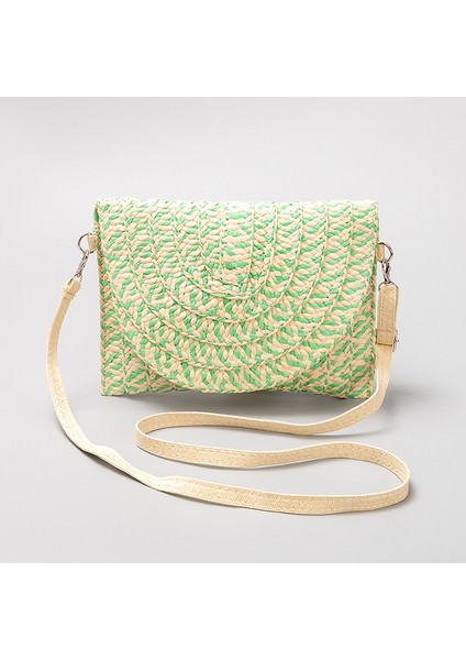 8 2023 Şerit Dikiş Hasır Tote Plaj Çantası Seyahat Alışveriş Piknik El Yapımı Dokuma Omuz Çantası Püskül Çanta Çanta (Yurt Dışından)