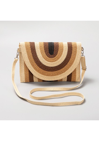 8 2023 Şerit Dikiş Hasır Tote Plaj Çantası Seyahat Alışveriş Piknik El Yapımı Dokuma Omuz Çantası Püskül Çanta Çanta (Yurt Dışından) fırsatları