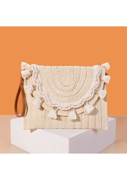 15 Yaz 2023 Plaj El Yapımı Çanta Dokuma Kadın Manşonlar Çantalar ve Çantalar Lüks Kadın Bayanlar Hasır El Çantaları (Yurt Dışından)