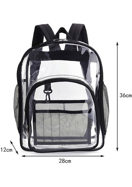 Siyah Set Temizle Sırt Çantası 9.5X12X4 Inç Şeffaf Pvc Kadın Çanta See Through 10 Cep Su Geçirmez Dizüstü Sırt Çantası Kadınlar Için (Yurt Dışından) indirimleri