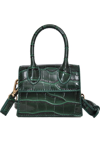 Yeşil Moda Küçük Timsah Deri Kadın Çantası Crossbody Pu Deri Üst Saplı Çanta Mini Omuz Çantası Kadın Haberci Çanta (Yurt Dışından)
