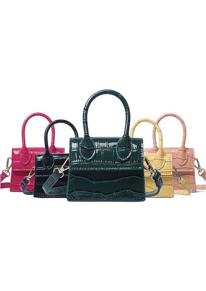 Yeşil Moda Küçük Timsah Deri Kadın Çantası Crossbody Pu Deri Üst Saplı Çanta Mini Omuz Çantası Kadın Haberci Çanta (Yurt Dışından)