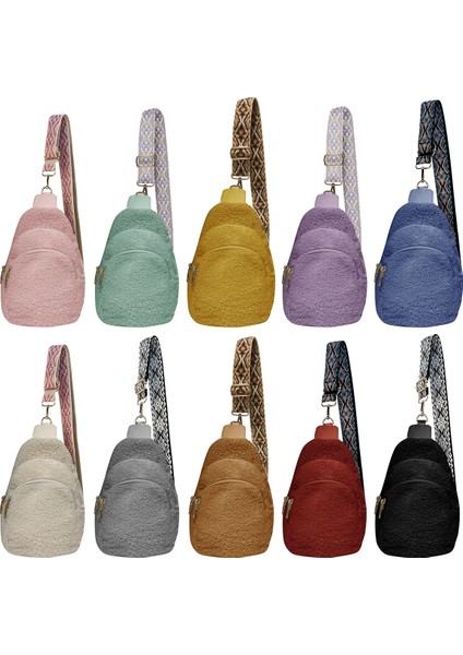 Bej Yeni Varış Kadın Kızlar Sherpa Göğüs Çanta Retro Moda Sonbahar Kış Açık Spor Rahat Kadınlar Için Crossbody Çanta (Yurt Dışından) modelleri