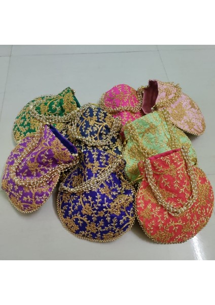 Sarı El Yapımı Kadın Işlemeli Debriyaj Çanta Potli Çanta Kılıfı Ipli Çanta Düğün Favor Misafirler Için Dönüş Hediyesi Hint Potluck (Yurt Dışından) fiyatları