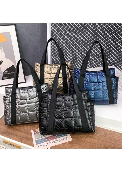 Mavi 2023 Moda Naylon Kirpi Çanta Kış Yastıklı Tasarım Kadın Çanta Bayan Tote Fermuar Kapatma ile Kadın Çantası (Yurt Dışından) fiyatları