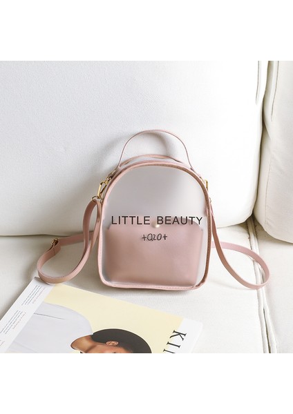 Pembe KBW521 Şeffaf Kız Omuz Bayan Çantaları Pvc Moda Okul Çantaları Taze Tatlı Kadın Çantaları Jöle Küçük Sırt Çantası (Yurt Dışından)