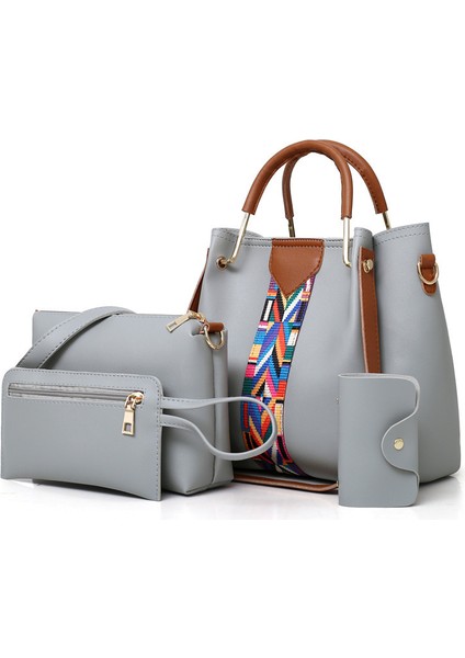 Şarap Kırmızısı 2023 Yeni Kadın Çantası Moda Avrupa ve Amerikan Dört Parçalı Kapak Anne Çantası El Tek Omuz Crossbody Çanta Pratik Buc (Yurt Dışından)