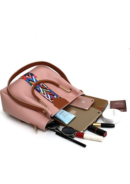 Şarap Kırmızısı 2023 Yeni Kadın Çantası Moda Avrupa ve Amerikan Dört Parçalı Kapak Anne Çantası El Tek Omuz Crossbody Çanta Pratik Buc (Yurt Dışından)