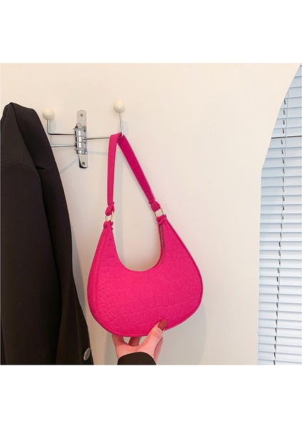 Kırmızı 9914 2023 Yeni Moda Timsah Desenli Koltuk Altı Çantası Kadın Omuz Çantası Kadınlar Için (Yurt Dışından)