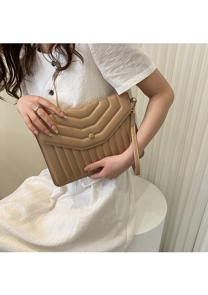 Yeşil Yeni Tasarımcı Çizgili Çanta ve Çantalar Moda Zarf Günü Manşonlar Katı Pu Deri Flap Kadın Çanta Telefon Cebi (Yurt Dışından) fırsatları