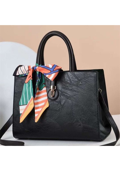 3 Yüksek Kaliteli Çanta Tote Çanta Yay Trim Düz Renk Deri Kadınlar Için Crossbody Çanta Büyük Kapasiteli Kadın Postacı Çantası Kadın (Yurt Dışından)