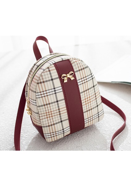 Bordo Yeni Moda Çanta Mini Kadın Sırt Çantası Omuz Sırt Çantası Kadınlar Için Sıcak Satış Seyahat Örgü Sırt Çantası (Yurt Dışından)