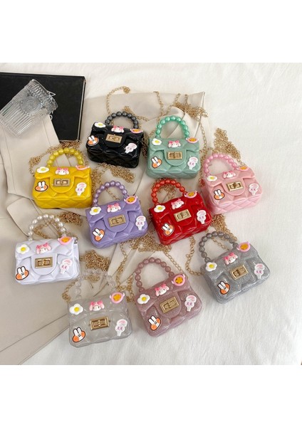Renk 9 Diy Mini Çocuklar Pvc Jöle Çanta Kadın Zincir Messenger Çanta Çocuk Jöle Sikke Çantalar Kızlar Için Sevimli Şeker Renkli Küçük Çanta (Yurt Dışından)