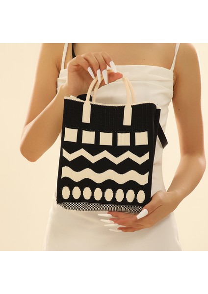 Elmas Lila Tasarım Renk Kontrast Dalgalanma Crossbody Mini Telefon Çantası Moda Çanta Örme Kadın Çantaları Öğle Yemeği Kutusu Basit Örgü Tote Çanta (Yurt Dışından)