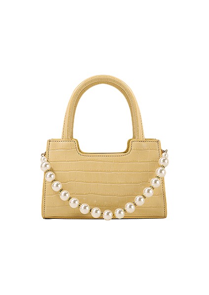 Mavi Toutou Yeni Çanta Kadın Niş Tasarım Mini Çanta Inci Zincir Omuz Crossbody Küçük Kare Çanta (Yurt Dışından)