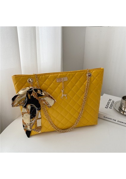 Kırmızı Yeni Kore Versiyonu Düz Renk Kadın Omuz Çantası Moda Rahat Ringgertot Çanta Trend Ipek Eşarp Metal Zincir Messenger Çanta (Yurt Dışından) modelleri