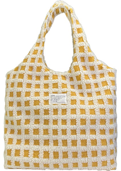 Kadın Çantası Renk 1 Yeni Moda Özel Kadın Büyük Kapasiteli Havlu Tote Çanta Rahat Peluş Yün Kabarık Omuz Çanta (Yurt Dışından)