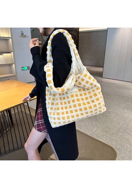 Kadın Çantası Renk 1 Yeni Moda Özel Kadın Büyük Kapasiteli Havlu Tote Çanta Rahat Peluş Yün Kabarık Omuz Çanta (Yurt Dışından) indirimleri
