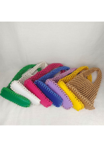 Haki 2023 Kadın Yeni Moda Oymak El Dokuma Pamuk Halat Çanta Kore Tarzı Sokak Tembel Şık Balık Ağı Çanta Kızlar Için (Yurt Dışından) fiyatları