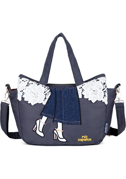Mavi Miszapatos Yeni Naylon Omuz Çantası Crossbody Kadın Çantası Güzel Işlemeli Çanta (Yurt Dışından)