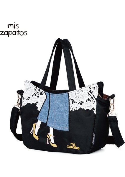 Mavi Miszapatos Yeni Naylon Omuz Çantası Crossbody Kadın Çantası Güzel Işlemeli Çanta (Yurt Dışından) modelleri