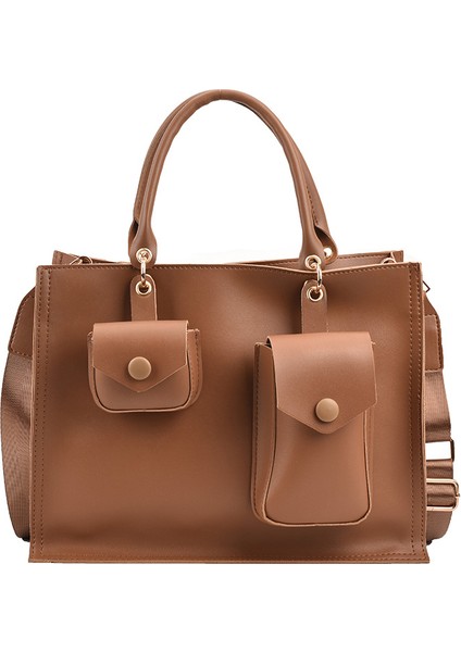 Kahverengi Yeni Gelenler Modern Şık Benzersiz Pu Vintage Çanta Kadın Katı Crossbody Çanta Bayanlar Büyük Çok Fonksiyonlu Omuz Çantaları (Yurt Dışından) fiyatları