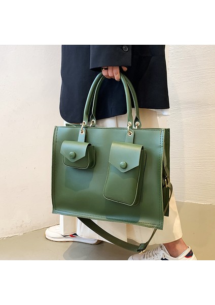 Kahverengi Yeni Gelenler Modern Şık Benzersiz Pu Vintage Çanta Kadın Katı Crossbody Çanta Bayanlar Büyük Çok Fonksiyonlu Omuz Çantaları (Yurt Dışından) modelleri