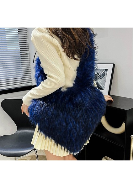 Sarı Kadın Yeni Stil Kürklü Aşk Çantası Büyük Kapasiteli Tek Omuz Crossbody Basit Moda Vizon Peluş Çanta (Yurt Dışından) indirimleri