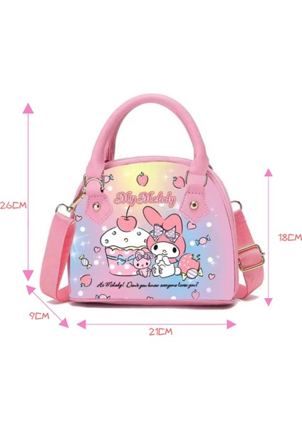 C Ruunjoy My Melody Okul Çantası Çanta Kuromi Crossbody Çanta Pochacco Pu Deri Cüzdan Pu Çanta Omuz Çantası (Yurt Dışından)