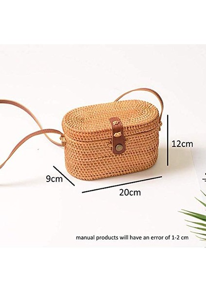 Doğal 2024 Yeni Vietnam Rattan Plaj Çantası Yuvarlak Fas Dokuma Hasır Hasır Crossbody Omuz Çanta Yaz El Sanatları Ürünleri (Yurt Dışından)
