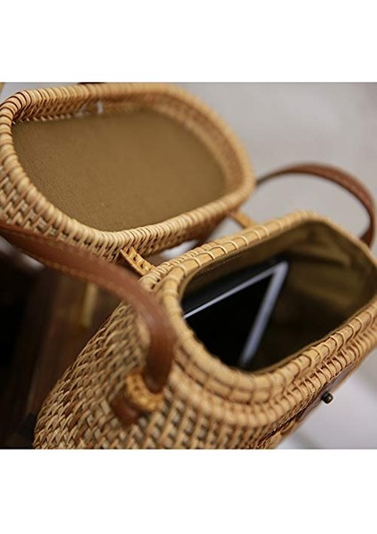 Doğal 2024 Yeni Vietnam Rattan Plaj Çantası Yuvarlak Fas Dokuma Hasır Hasır Crossbody Omuz Çanta Yaz El Sanatları Ürünleri (Yurt Dışından) fırsatları