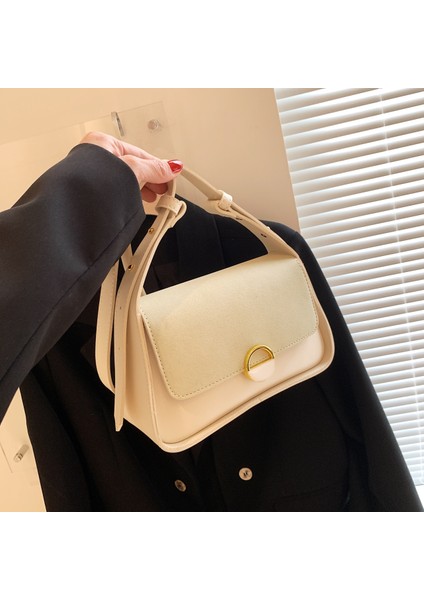 Çok Kontrast Renkli Çevirme Zarf Küçük Hamur Topuzu Pu Sevimli Kadın Alışveriş Tek Omuz Crossbody Çanta (Yurt Dışından)