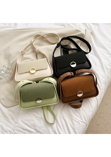 Çok Kontrast Renkli Çevirme Zarf Küçük Hamur Topuzu Pu Sevimli Kadın Alışveriş Tek Omuz Crossbody Çanta (Yurt Dışından)