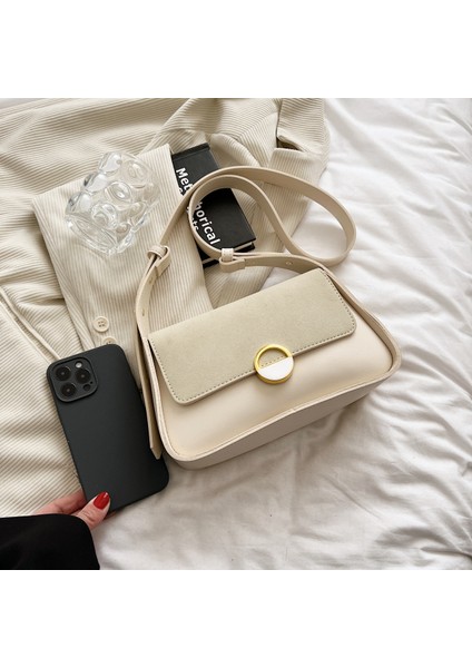 Çok Kontrast Renkli Çevirme Zarf Küçük Hamur Topuzu Pu Sevimli Kadın Alışveriş Tek Omuz Crossbody Çanta (Yurt Dışından)