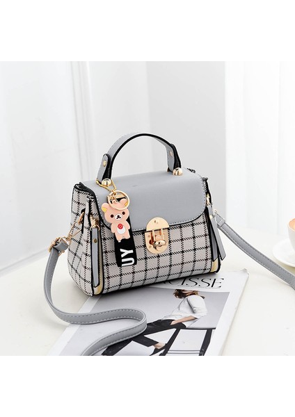 Gri L Sling Çanta Anahtarlık Çanta Vintage Tasarımcı Çanta Zincir Omuz Çantaları ile Kadınlar Için (Yurt Dışından)