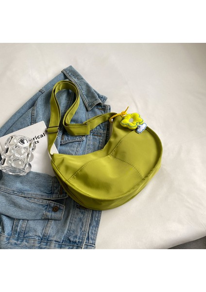 Meyve Yeşil Niş Çanta Retro Basit Rahat Taşınabilir Poligon Bir Omuz Kadın Çantası Yaz Kızlar Hissediyorum Göğüs Çanta (Yurt Dışından)