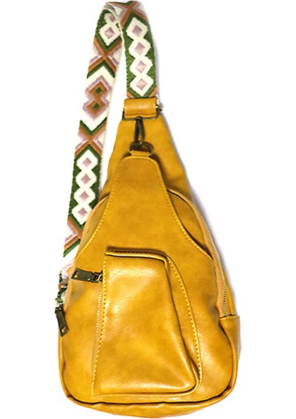 Sarı Yeni Kadın Çanta Vintage Kadın Fanny Paketi Renkli Moda Pu Göğüs Çantası (Yurt Dışından)