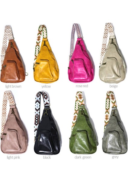 Sarı Yeni Kadın Çanta Vintage Kadın Fanny Paketi Renkli Moda Pu Göğüs Çantası (Yurt Dışından) modelleri
