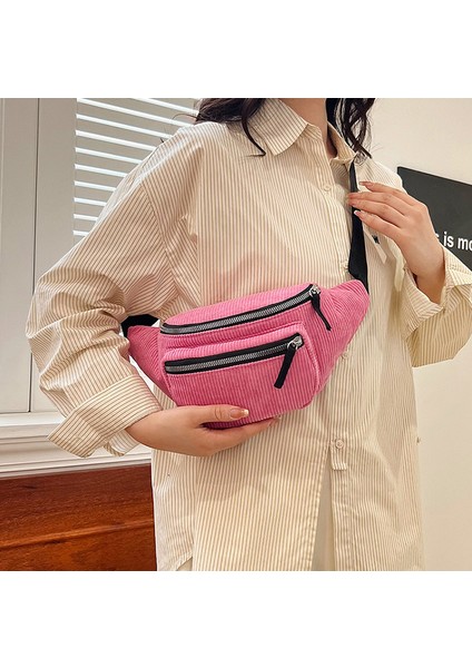 Yeşil Kadın Rahat Sırt Çantası Spor Göğüs Çantası Crossbody Fanny Paketi Retro Kadife Sling Çanta (Yurt Dışından) modelleri