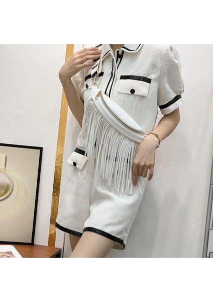 2 Kadın Moda Pu Deri Serseri Kalça Çantası Fanny Paketi Gitar Askısı ile Göğüs Çantası Çıkarılabilir Saçak Crossbody Tek Kollu Çanta (Yurt Dışından) indirimleri