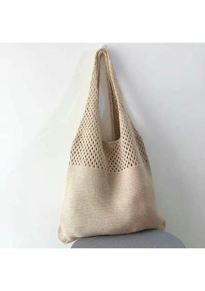 Gökkuşağı Rengi Büyük Kişiselleştirilmiş Katlanabilir Alışveriş Çantası Bayan Çanta Örgülü Plaj Çantası Kadın Çantası (Yurt Dışından) fiyatları