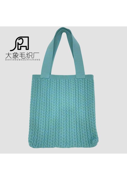 Grimsi Mavi Özelleştirme Moda Alışveriş Örgü Örme Çanta Tote Kadın Omuz Çantaları Sıcak Satış Yün Çanta (Yurt Dışından)