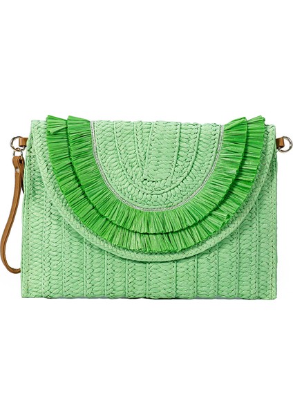 Turuncu Yüksek Kaliteli Kağıt Hasır Dokuma Kadın Yaz Plaj Için Düz Debriyaj Çanta (Yurt Dışından) fiyatları