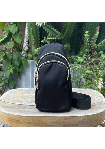 Siyah Naylon Crossbody Yeni Kadın Göğüs Çantası Moda Hafif Bel Çantası Tek Kollu Çanta Doğa Sporları Küçük Çanta Borse Donna (Yurt Dışından)