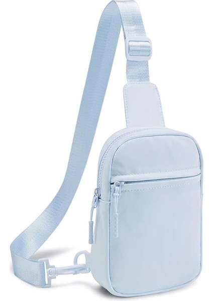 Mavi Naylon Su Geçirmez Erkek Kadın Unisex Çapraz Vücut Fanny Paketi Tek Omuz Çantası Crossbody Göğüs Çanta Seyahat Göğüs Kese Çanta (Yurt Dışından)
